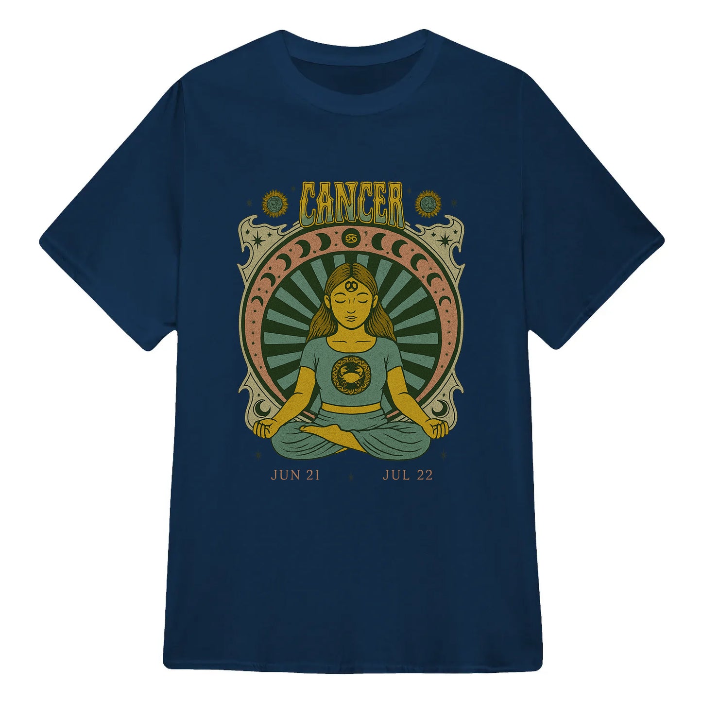 Cancer Zodiac Meditation Moon Phase Yoga Classic Unisex T-Shirt | 5To9Style