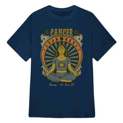Zodiac Cancer Meditation Mandala Sun and Moon Symbols Yoga Classic Unisex T-Shirt | 5To9Style