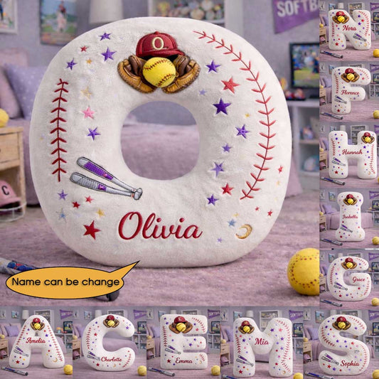 Softball Pillow Custom Name and Logo All Teams Irregular-Shaped Pillow Custom
