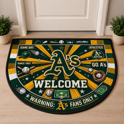 Baseball All Teams Custom Quilted Print Premium Welcome Mat Washable Black Border – Personalized Baseball Doormat