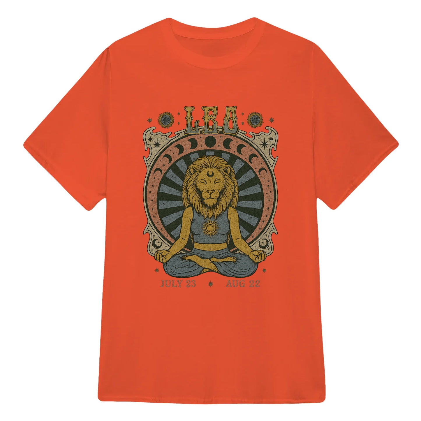 Leo Zodiac Meditation Moon Phase Yoga Classic Unisex T-Shirt | 5To9Style