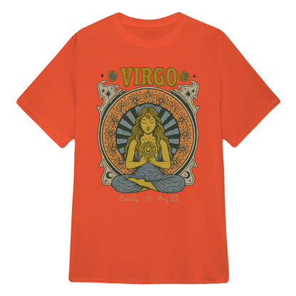 Zodiac Virgo Meditation Mandala Sun and Moon Symbols Yoga Classic Unisex T-Shirt | 5To9Style