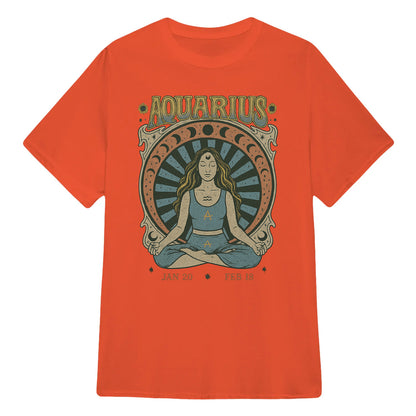Aquarius Zodiac Meditation Moon Phase Yoga Classic Unisex T-Shirt | 5To9Style