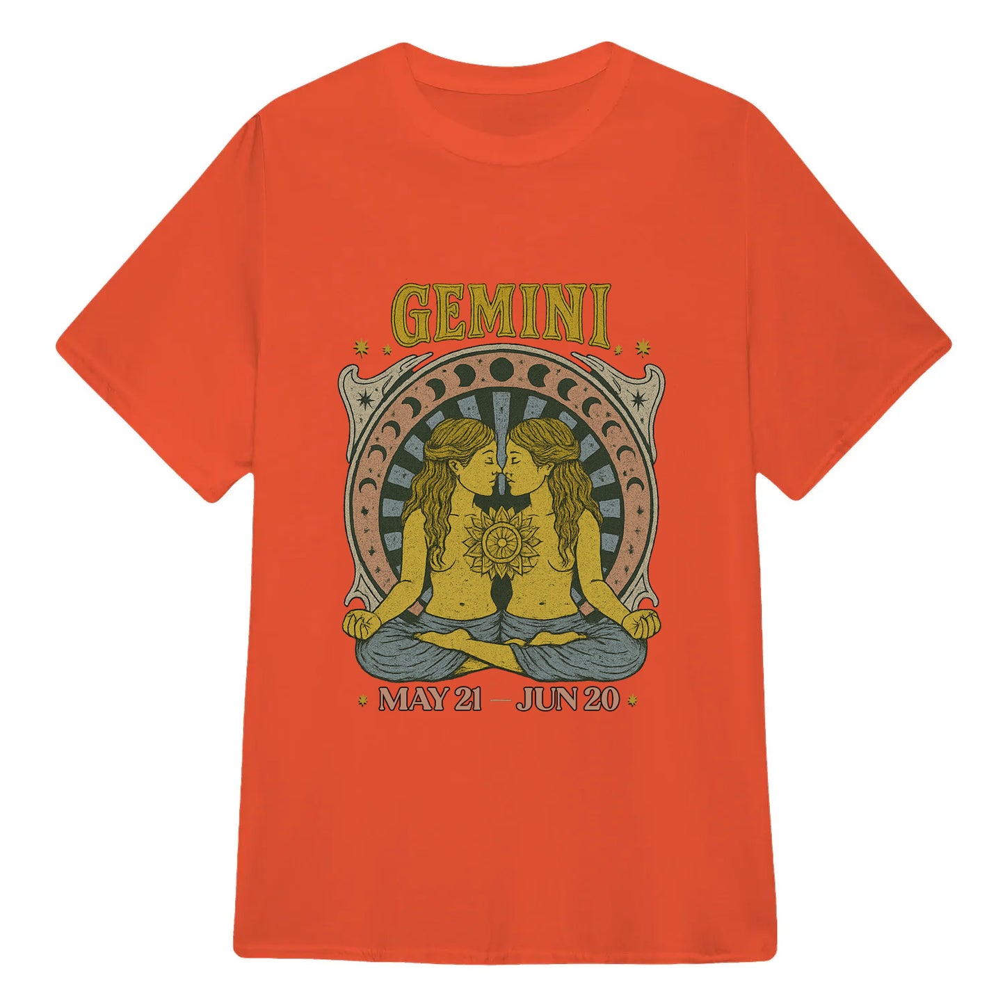 Gemini Zodiac Meditation Moon Phase Yoga Classic Unisex T-Shirt | 5To9Style