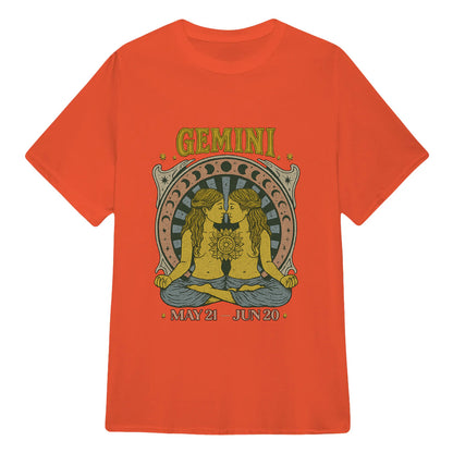 Gemini Zodiac Meditation Moon Phase Yoga Classic Unisex T-Shirt | 5To9Style