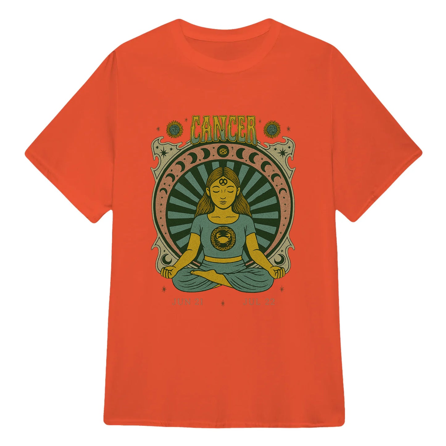 Cancer Zodiac Meditation Moon Phase Yoga Classic Unisex T-Shirt | 5To9Style