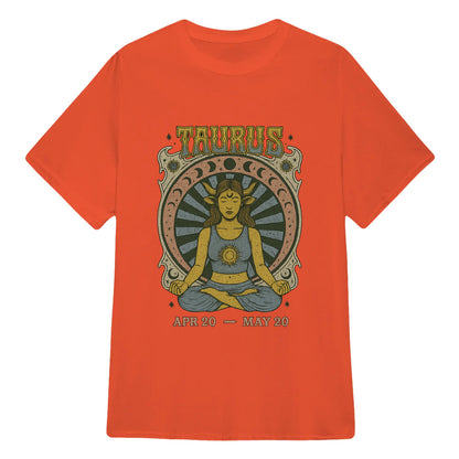 Taurus Zodiac Meditation Moon Phase Yoga Classic Unisex T-Shirt | 5To9Style