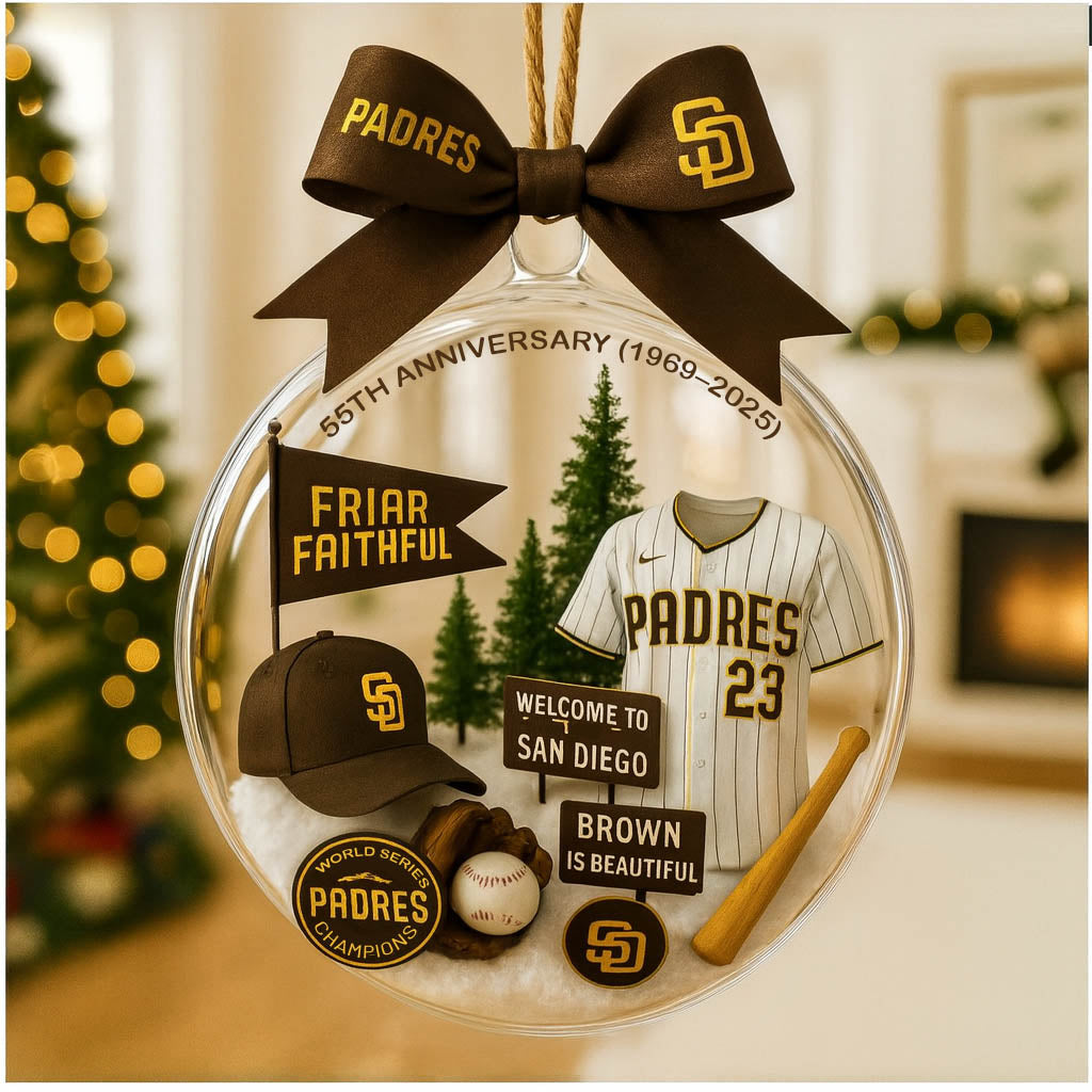 Christmas tree pendant with cute mascot and uniform of American baseball team - Ornament