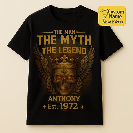 Personalized Birthday T-Shirt – The Man The Myth The Legend Custom name 1972 years  – Unique Birthday Gifts - Birthday Gift Ideas
