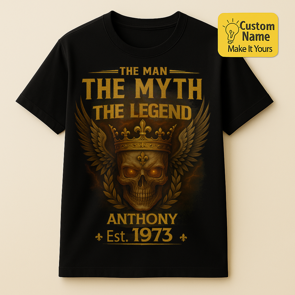 Personalized Birthday T-Shirt – The Man The Myth The Legend Custom name 1973 years  – Unique Birthday Gifts - Birthday Gift Ideas