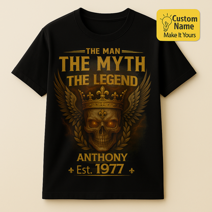 Personalized Birthday T-Shirt – The Man The Myth The Legend Custom name 1977 years  – Unique Birthday Gifts - Birthday Gift Ideas