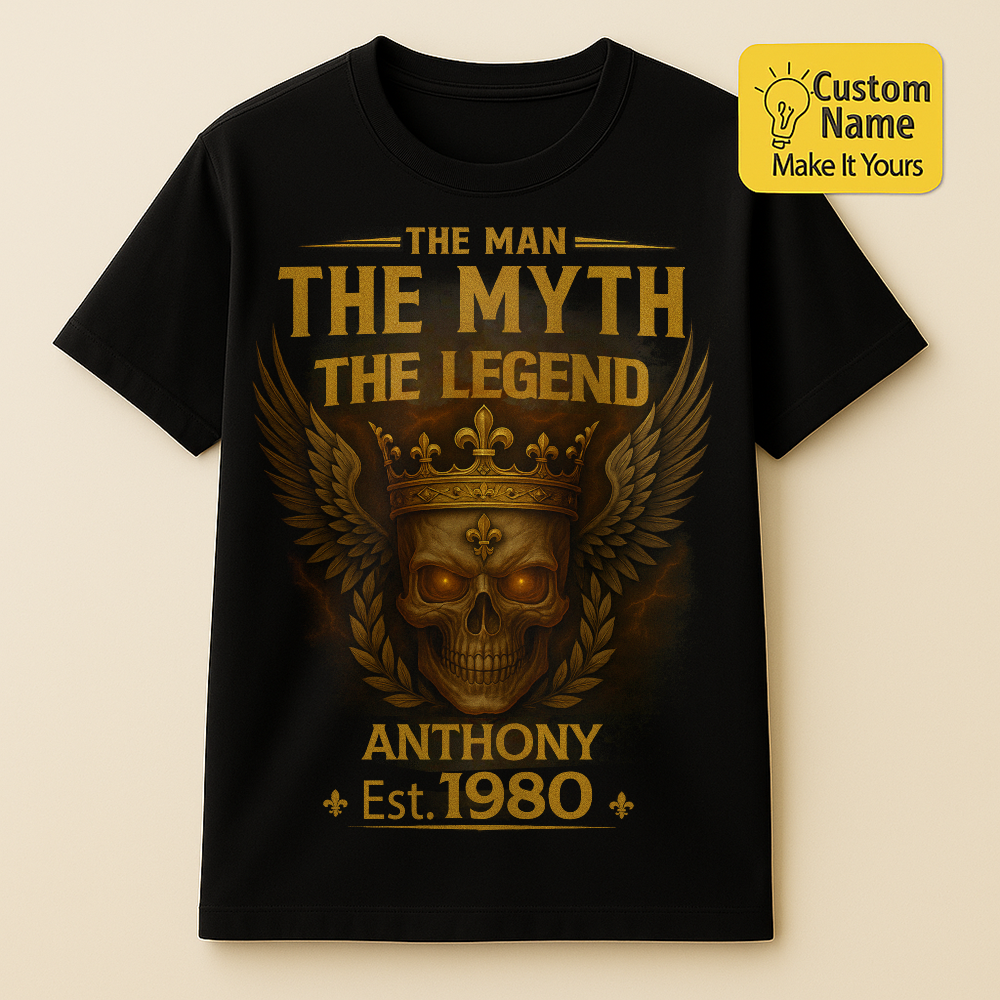 Personalized Birthday T-Shirt – The Man The Myth The Legend Custom name 1980 years  – Unique Birthday Gifts - Birthday Gift Ideas
