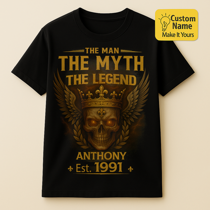 Personalized Birthday T-Shirt – The Man The Myth The Legend Custom name 1991 years  – Unique Birthday Gifts - Birthday Gift Ideas