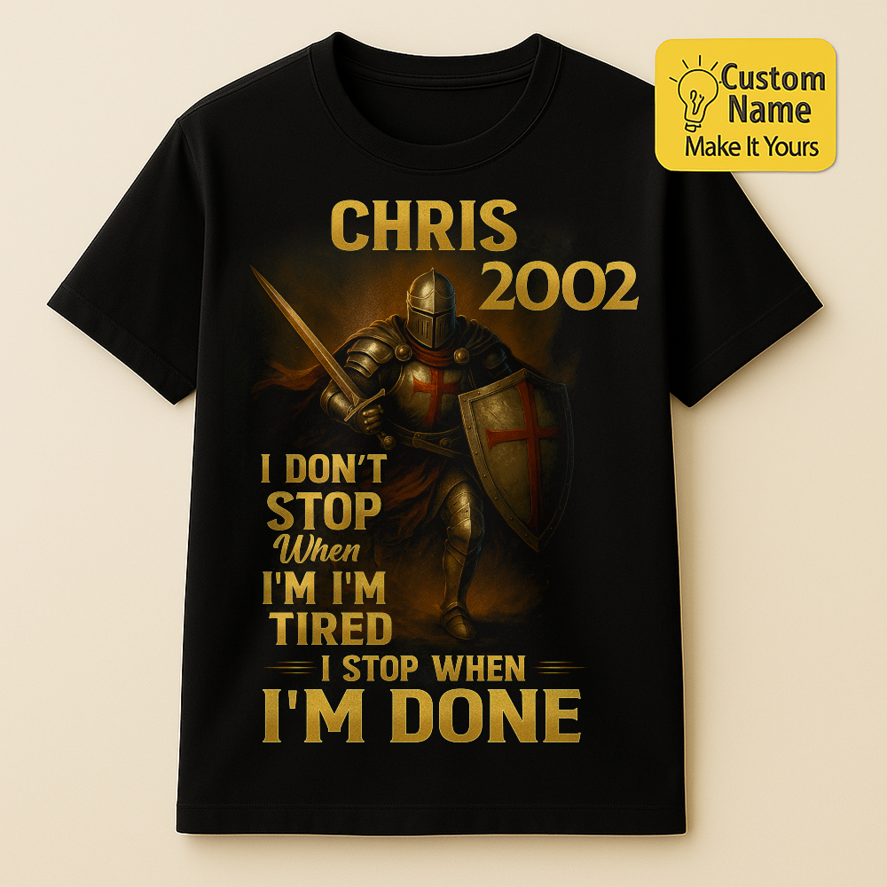 Personalized Birthday T-Shirt – Warrior I Don't Stop When I Am Tired Custom name 2002 years  – Unique Birthday Gifts - Birthday Gift Ideas