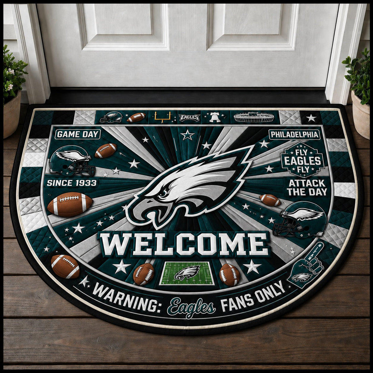 Football All Teams Custom Premium Welcome Mat – Personalized Doormat