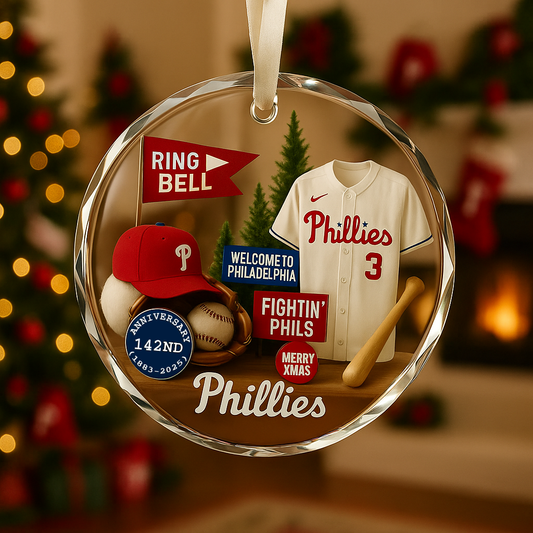 Baseball Glass Ornament  4 With Gift Box Christmas Baseball Team  - Glass Ornament