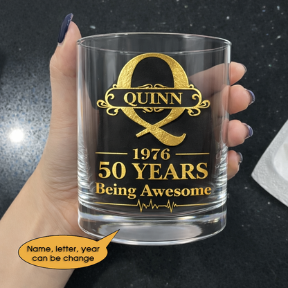 Glass Whiskey Age personalized name, year, letter for birthday Hot Sale