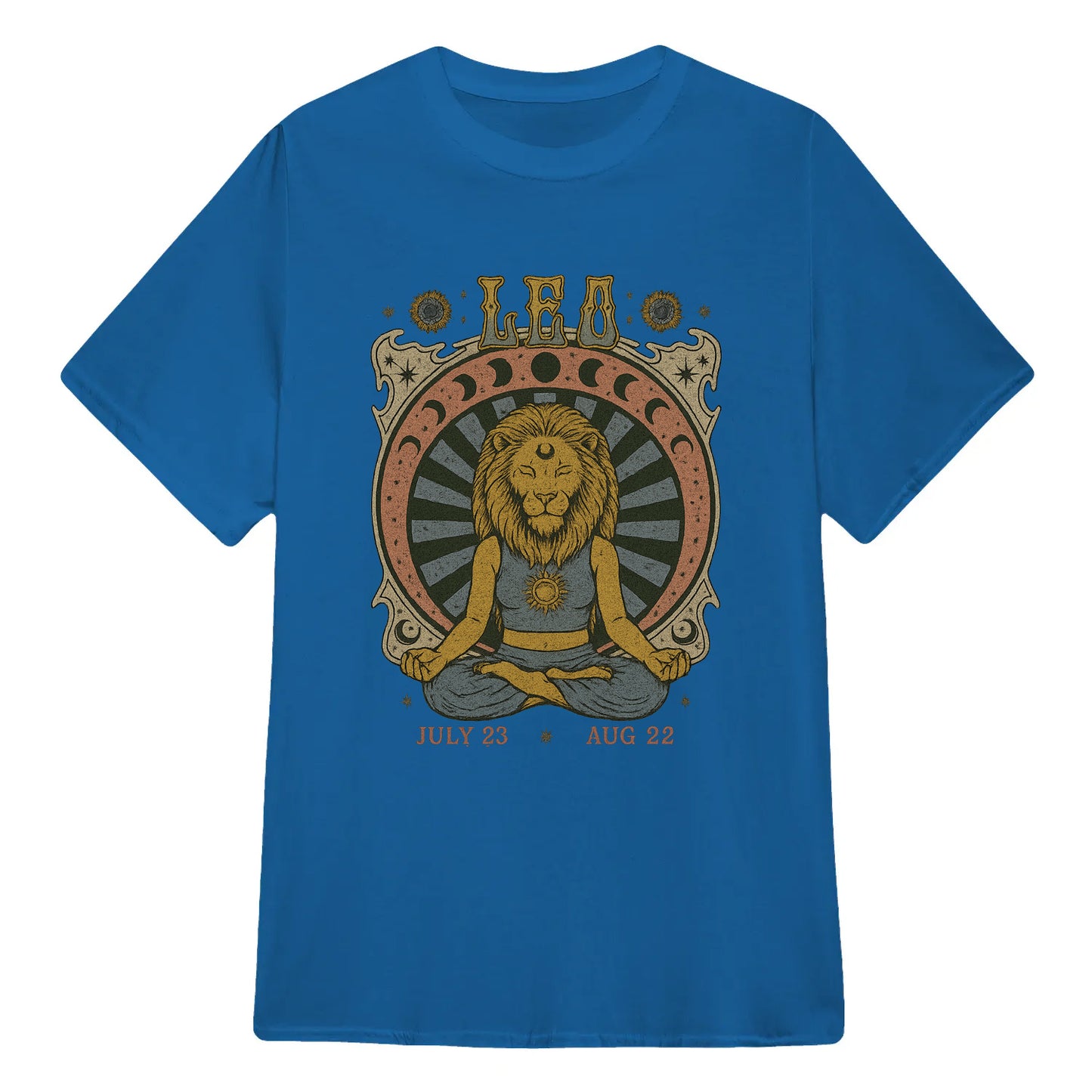 Leo Zodiac Meditation Moon Phase Yoga Classic Unisex T-Shirt | 5To9Style