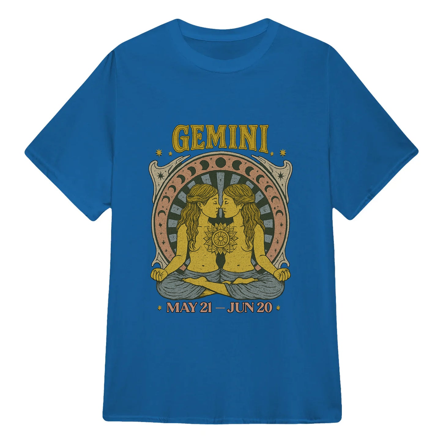Gemini Zodiac Meditation Moon Phase Yoga Classic Unisex T-Shirt | 5To9Style