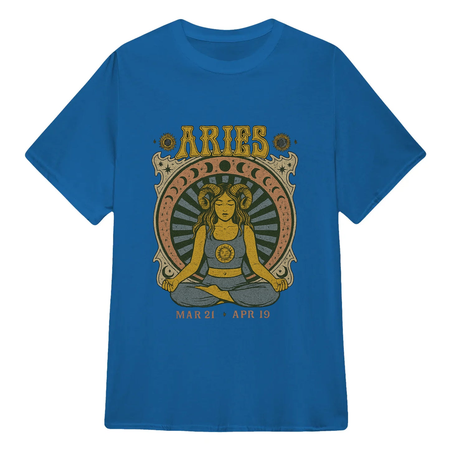 Aries Zodiac Meditation Moon Phase Yoga Classic Unisex T-Shirt | 5To9Style