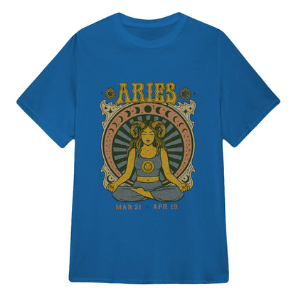 Aries Zodiac Meditation Moon Phase Yoga Classic Unisex T-Shirt | 5To9Style