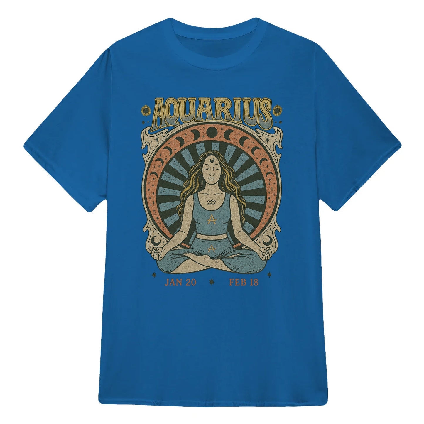 Aquarius Zodiac Meditation Moon Phase Yoga Classic Unisex T-Shirt | 5To9Style