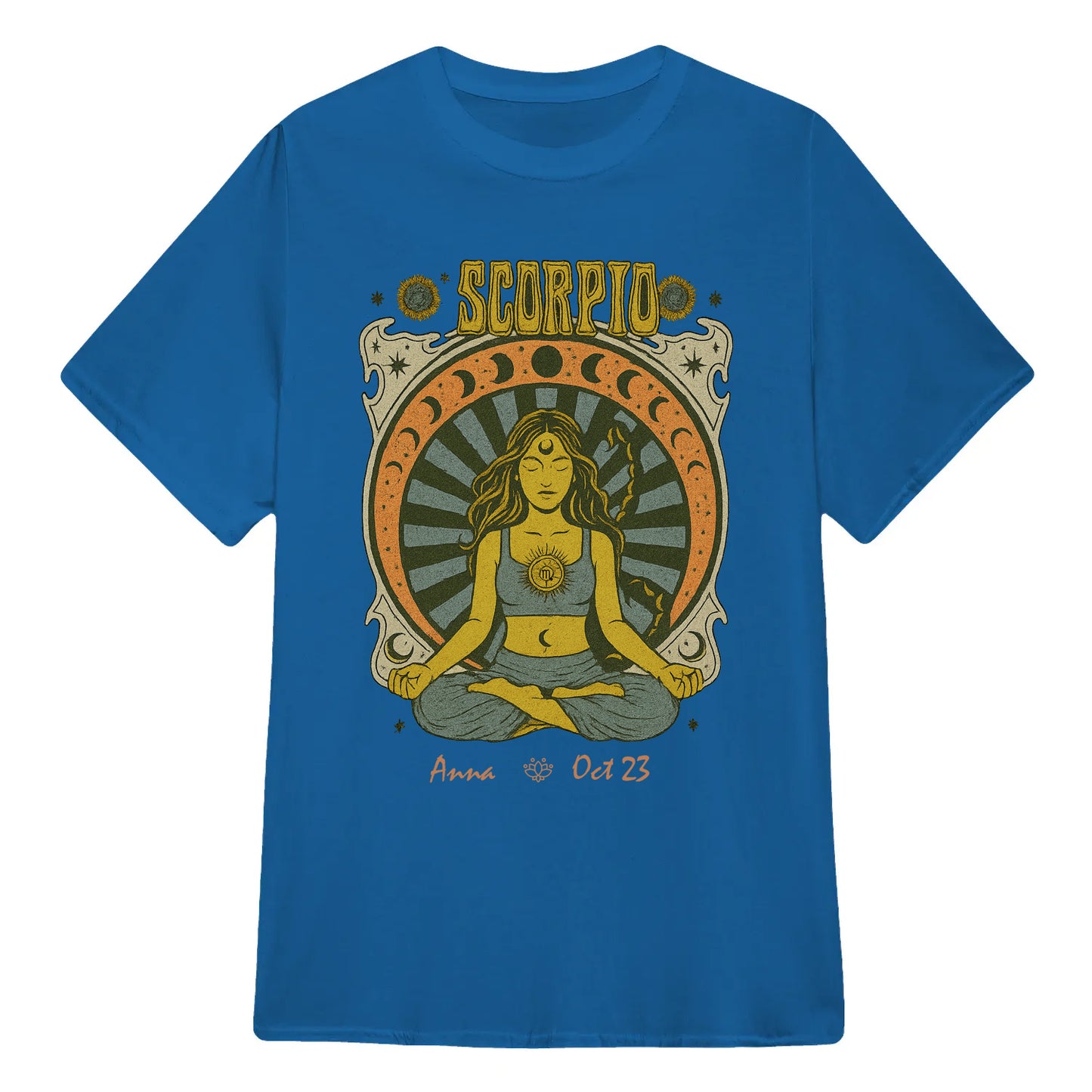 Zodiac Scorpio Meditation Mandala Sun and Moon Symbols Yoga Classic Unisex T-Shirt | 5To9Style