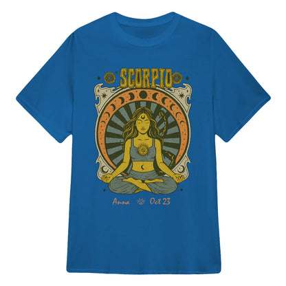 Zodiac Scorpio Meditation Mandala Sun and Moon Symbols Yoga Classic Unisex T-Shirt | 5To9Style