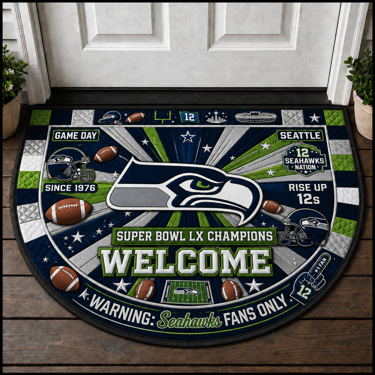 Football All Teams Custom Premium Welcome Mat – Personalized Doormat