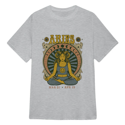 Aries Zodiac Meditation Moon Phase Yoga Classic Unisex T-Shirt | 5To9Style