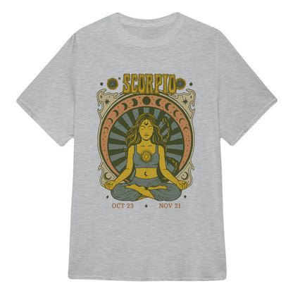 Scorpio Zodiac Meditation Moon Phase Yoga Classic Unisex T-Shirt | 5To9Style