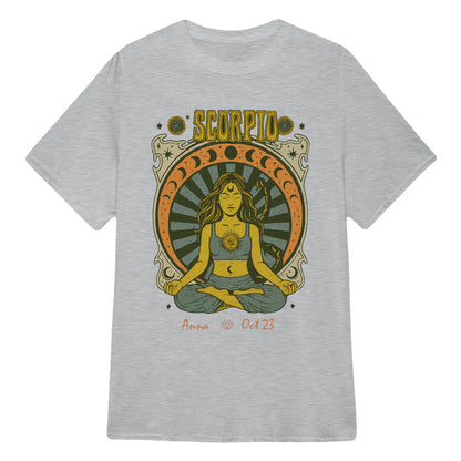 Zodiac Scorpio Meditation Mandala Sun and Moon Symbols Yoga Classic Unisex T-Shirt | 5To9Style