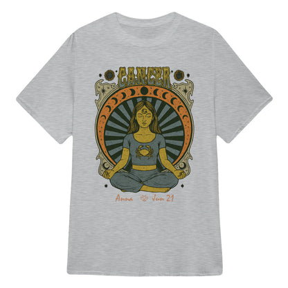 Zodiac Cancer Meditation Mandala Sun and Moon Symbols Yoga Classic Unisex T-Shirt | 5To9Style
