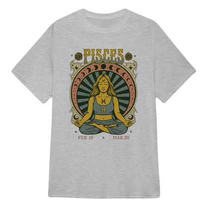 Pisces Zodiac Meditation Moon Phase Yoga Classic Unisex T-Shirt | 5To9Style