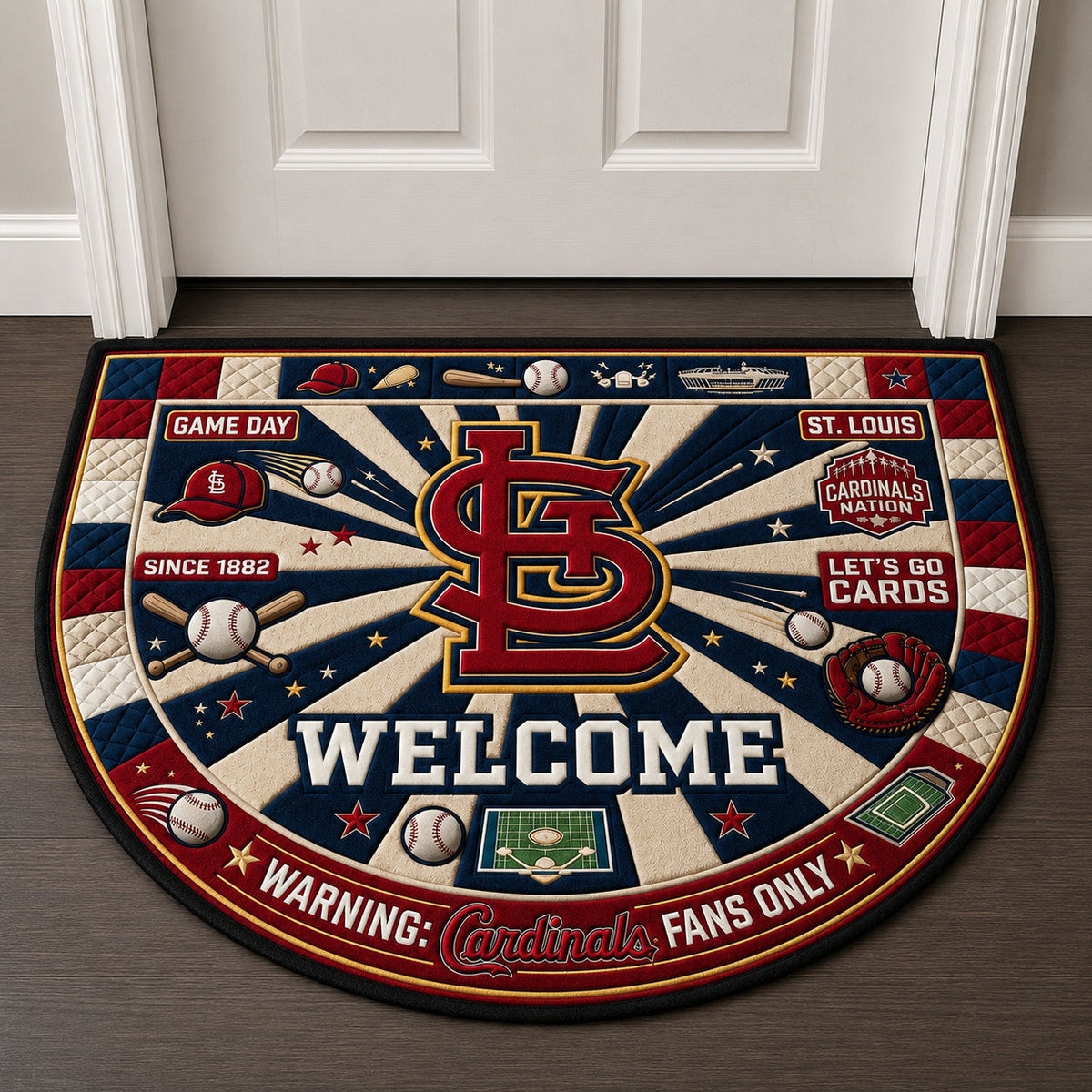 Baseball All Teams Custom Quilted Print Premium Welcome Mat Washable Black Border – Personalized Baseball Doormat