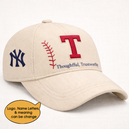 Baseball Personalized Letter 250th Anniversary USA  Unisex Baseball Cap