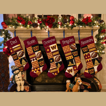 All Football Teams Team-Inspired Holiday Christmas Stocking for Football Fans - 5to9style