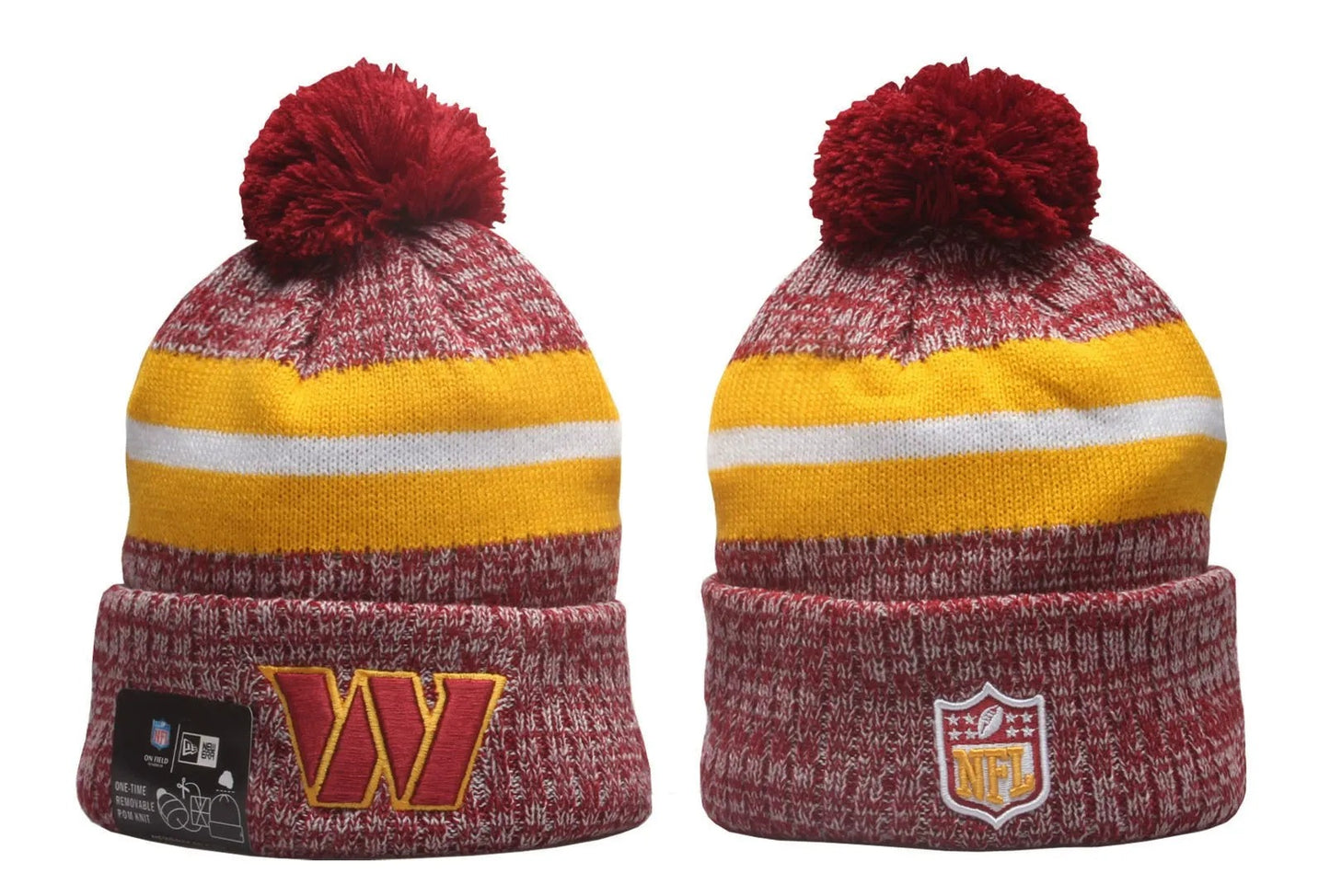 Football Classic Knit Beanie with Pom – One Size Fits All