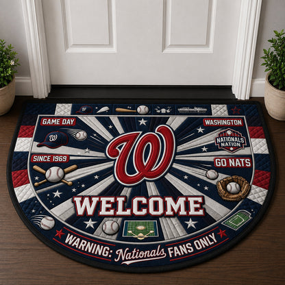 Baseball All Teams Custom Quilted Print Premium Welcome Mat Washable Black Border – Personalized Baseball Doormat