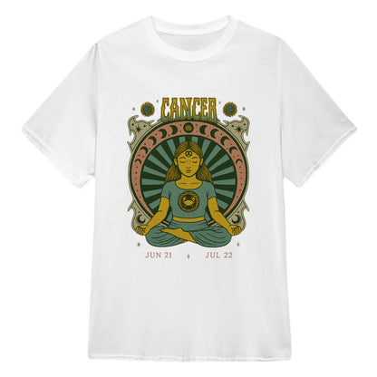 Cancer Zodiac Meditation Moon Phase Yoga Classic Unisex T-Shirt | 5To9Style