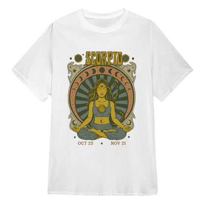 Scorpio Zodiac Meditation Moon Phase Yoga Classic Unisex T-Shirt | 5To9Style