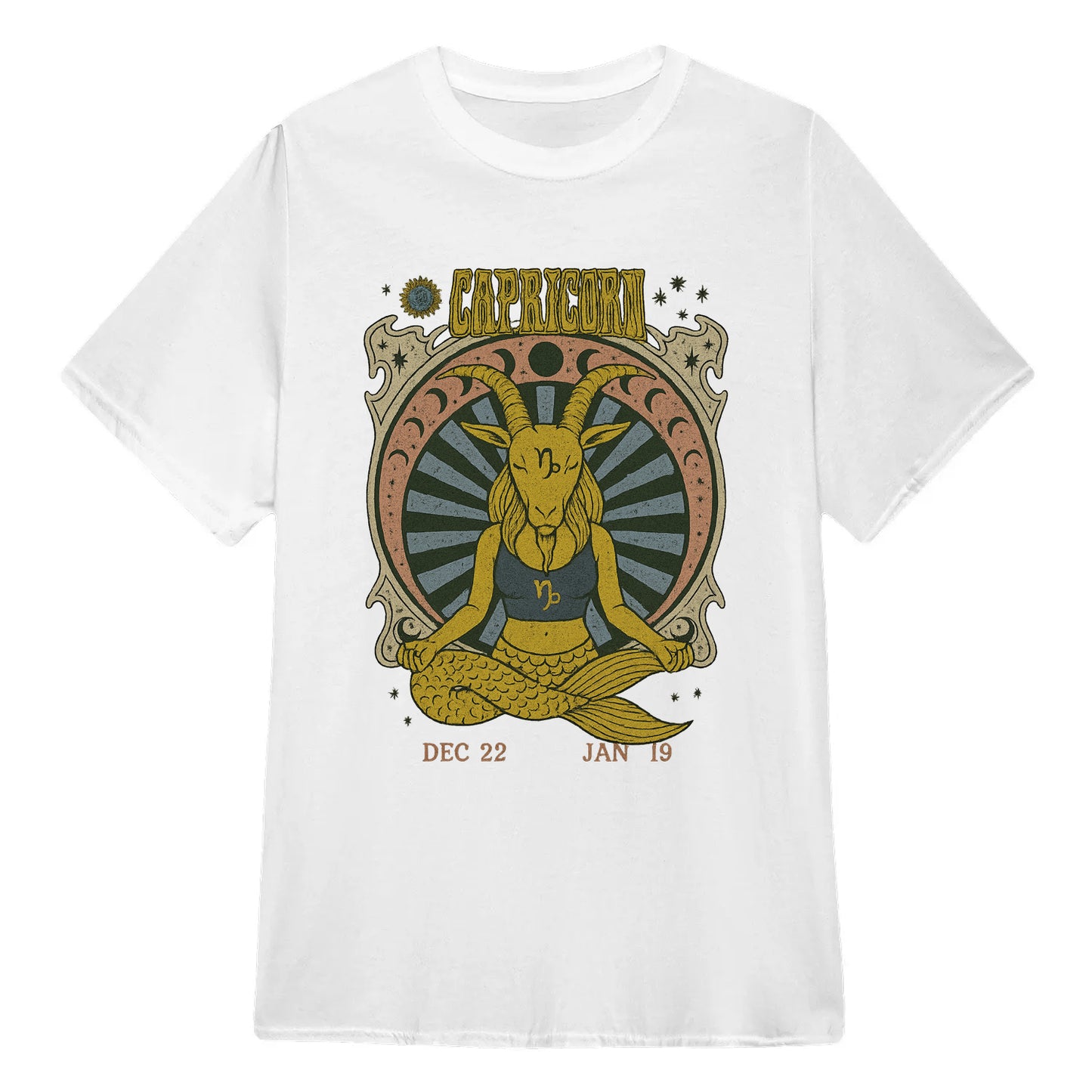 Capricorn Zodiac Meditation Moon Phase Yoga Classic Unisex T-Shirt | 5To9Style