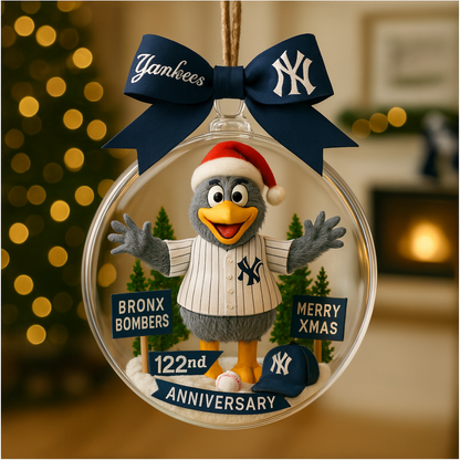Christmas tree pendant with cute mascot and uniform of American baseball team - Ornament