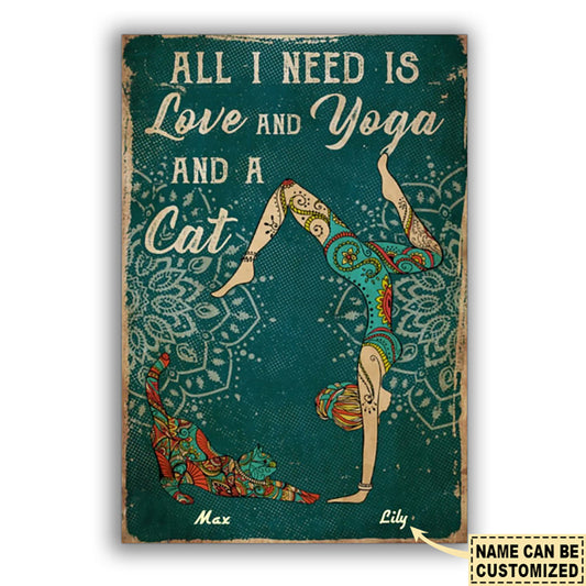 Yoga Best Friend With Blue Style Personalized - Vertical Poster - 5to9style