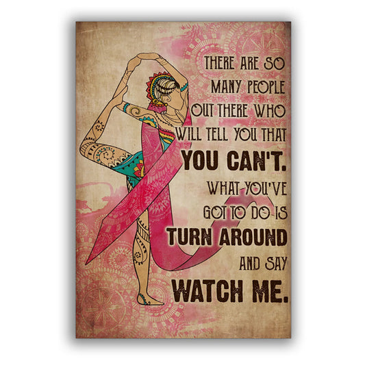 Yoga Breast Cancer Love Life Amazing Style - Vertical Poster - 5to9style