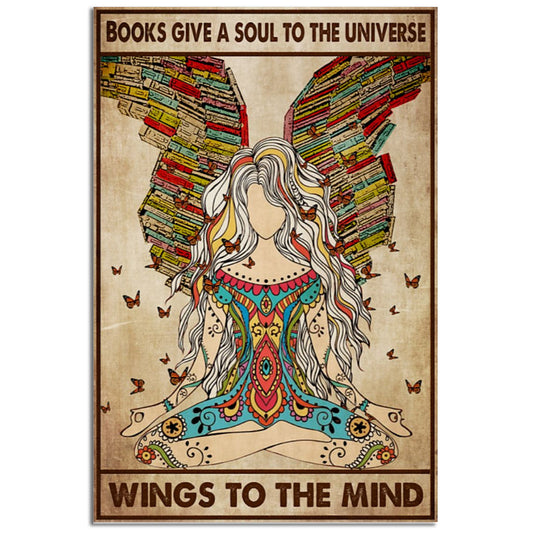 Yoga Life Peace Book Give A Soul - Vertical Poster - 5to9style
