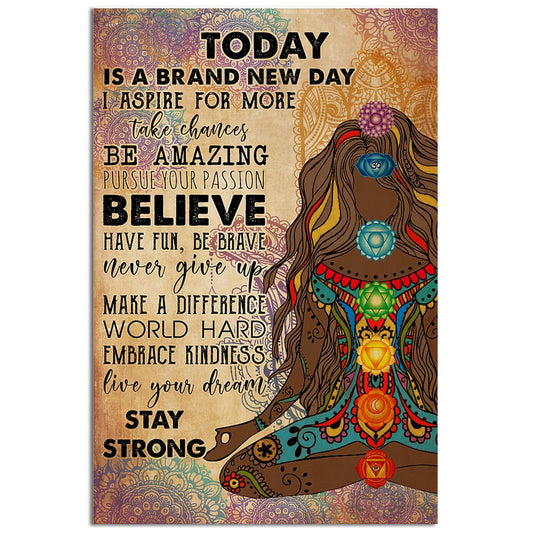 Yoga Today Is A Brand New Day - Vertical Poster - 5to9style