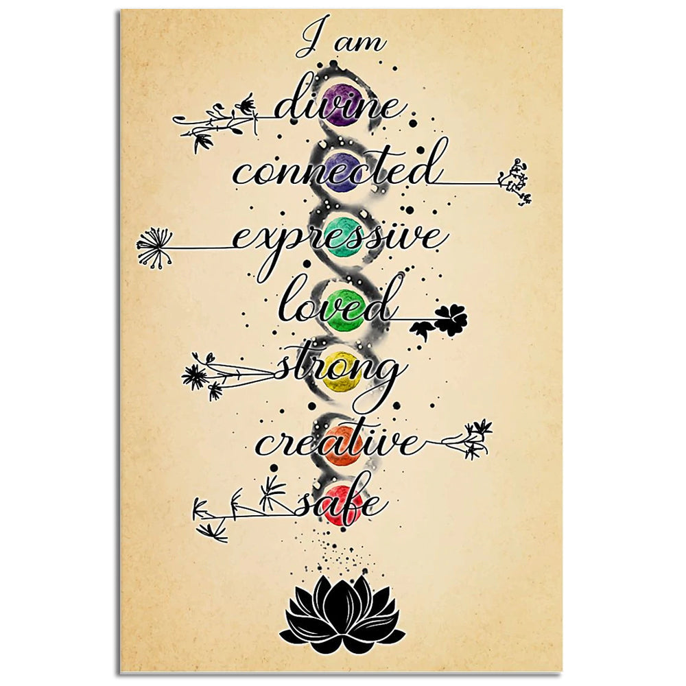 Yoga Life Peace I Am Divine - Vertical Poster - 5to9style