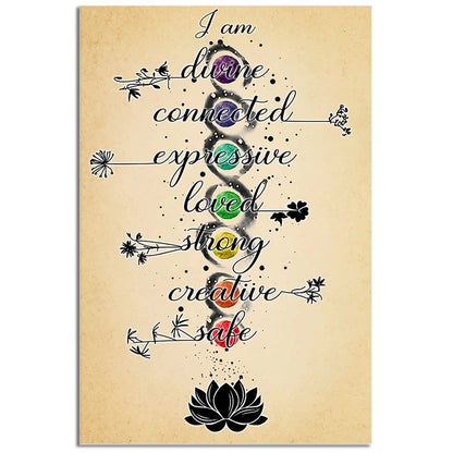 Yoga Life Peace I Am Divine - Vertical Poster - 5to9style