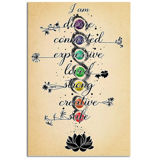 Yoga Life Peace I Am Divine - Vertical Poster - 5to9style